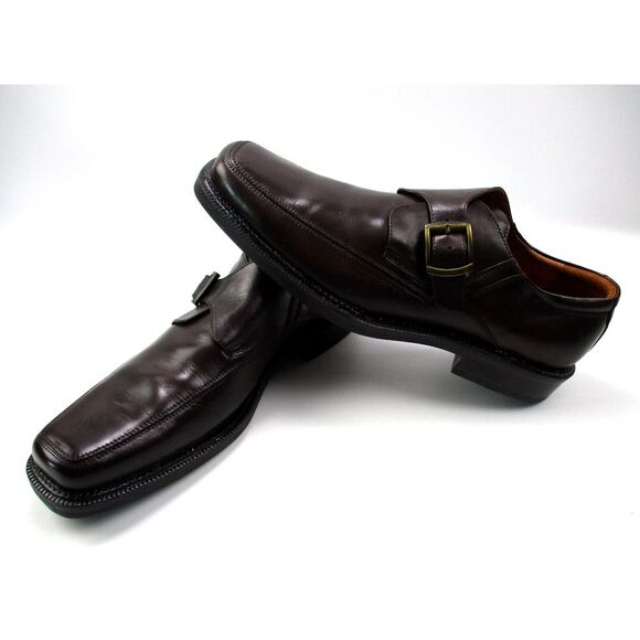 Johnston & Murphy Mens Brown Monk Strap Leather Dress‎ Shoes 20-0084 Size 11.5M